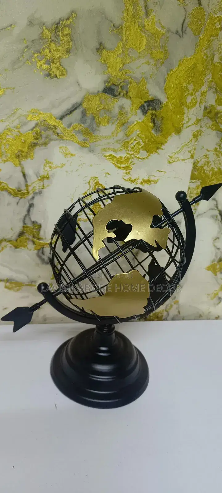 Metallic Globe Figurine Decor Home and Office Decoration