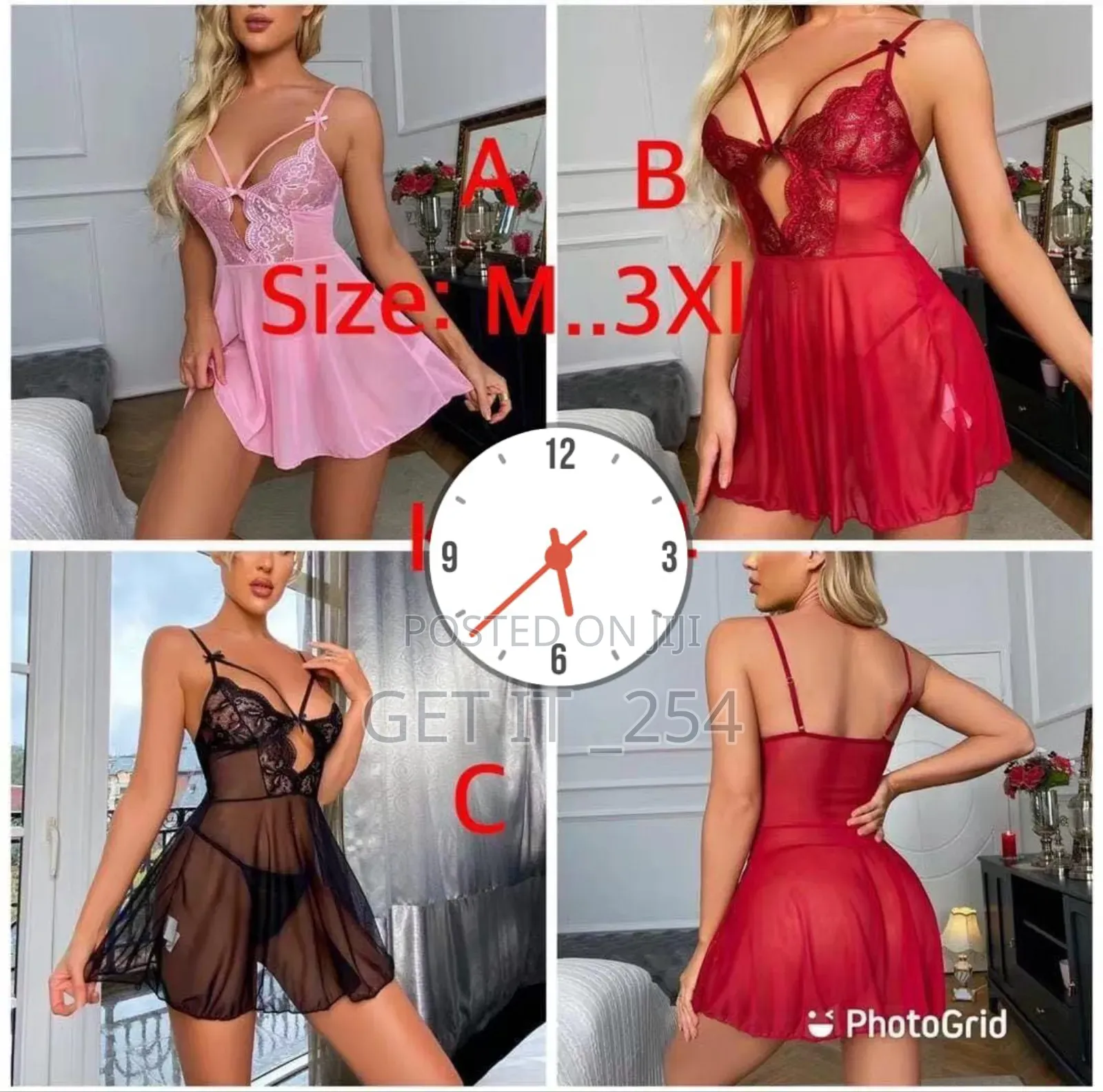 Sexy Lingerie* *F Night Dress+Thong Sizes: S-3xl