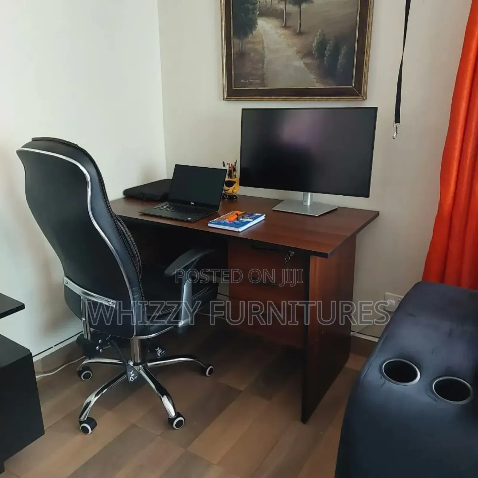 Brown Office Table and Chair