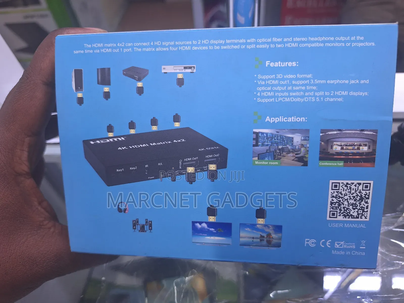 4×2 Hdmi Switch Matrix With Remote and Charger 60HZ