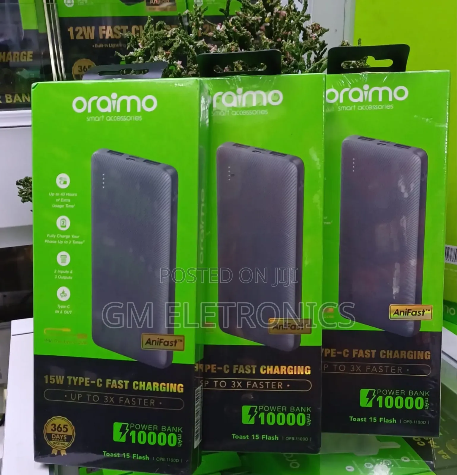 Oraimo Toast 15 Flash 10000mah Fast Charging Power Bank.