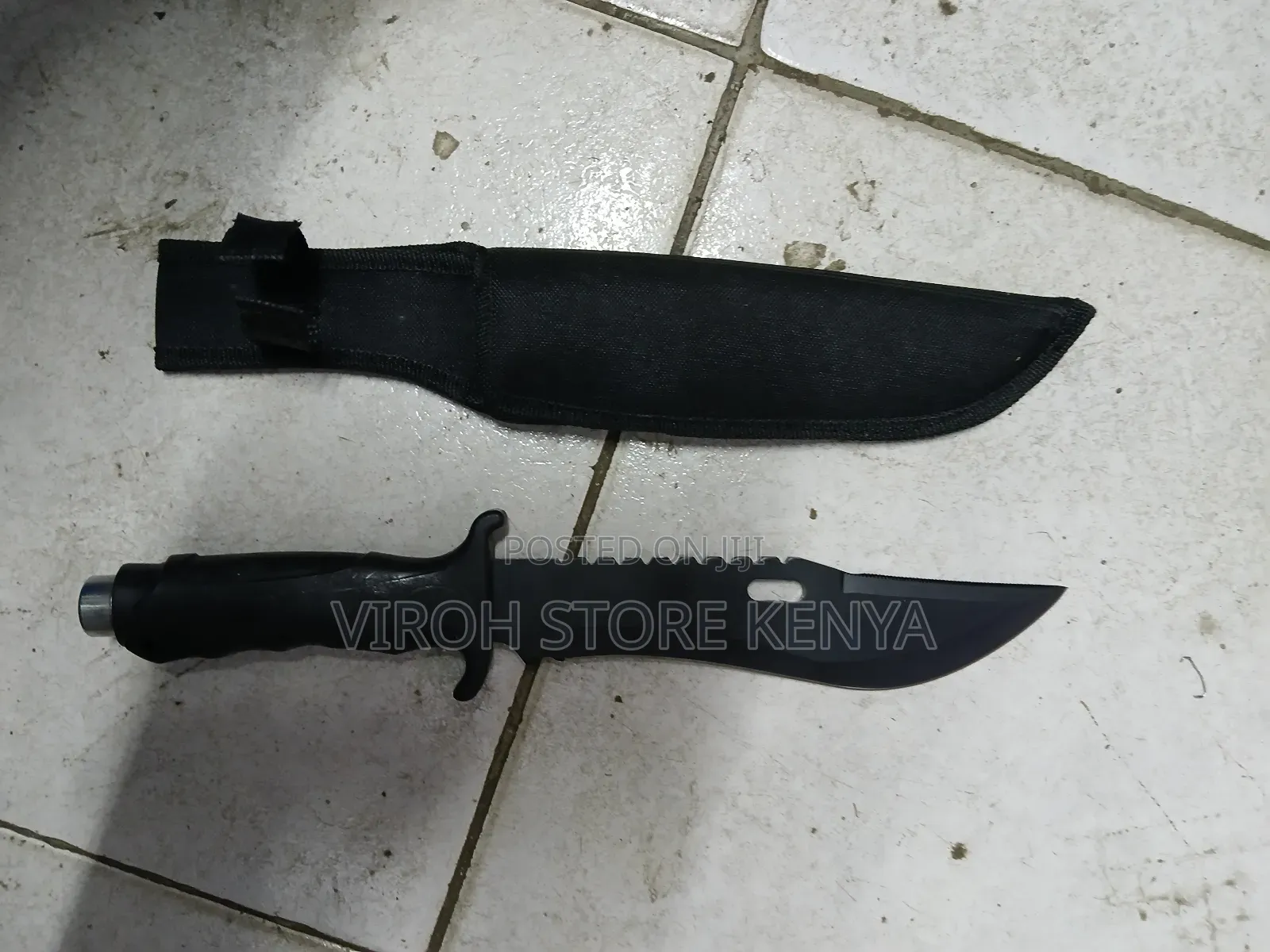 Tactical Colombian Knife Blade With Pouch - Black