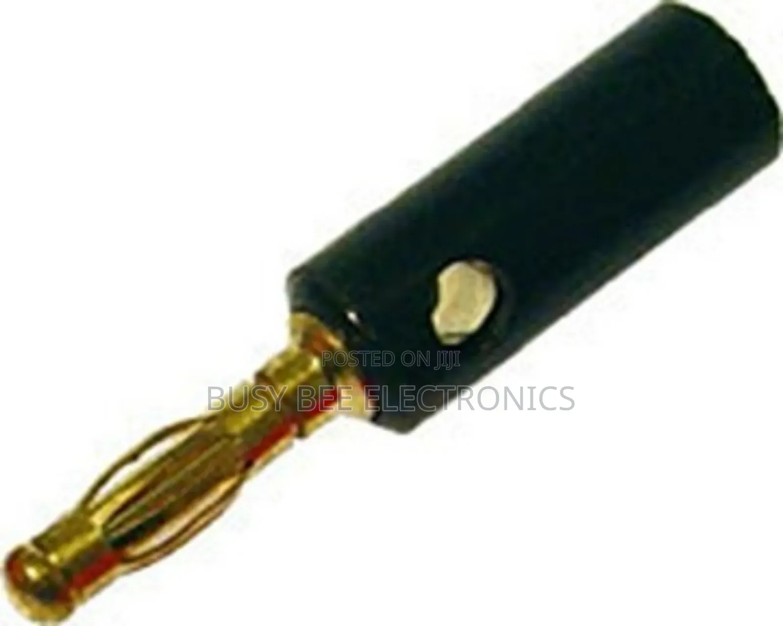 Banana Plug Stackable Side Entry Black, Gold Plated