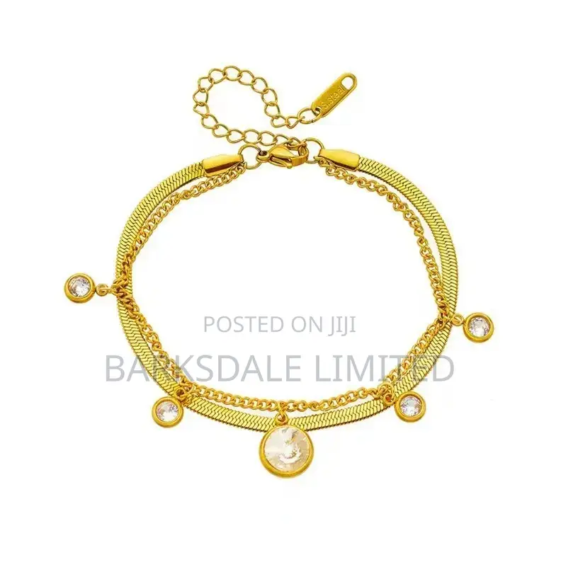 Gold Plated Zircon Stainless Steel Bracelet Women Jewelry