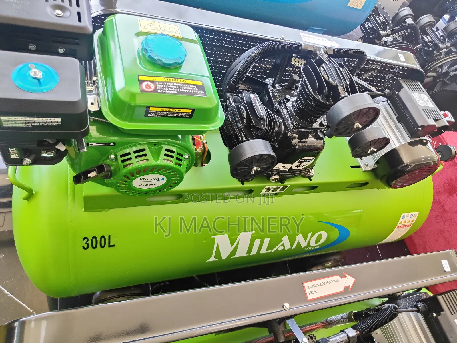 Milano 300l Dual Air Compressor Petrol-Electric.