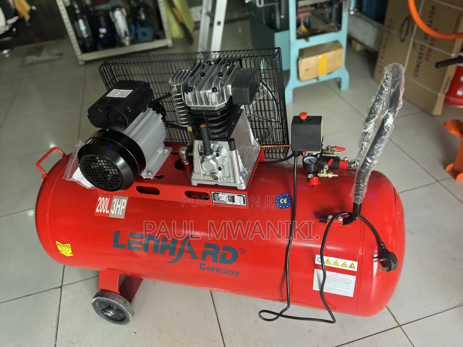 Lenhard Germany Air Compressor 200L ,3hp, Aluminium Head