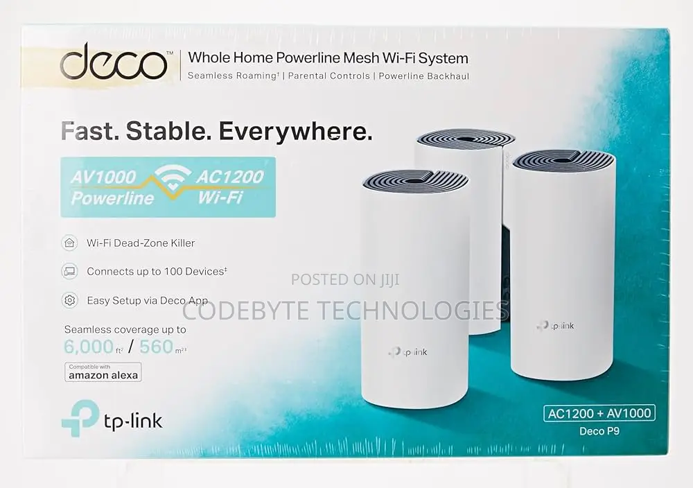 Tp-Link Deco P9 AC1200 + AV1000 Whole Home Hybrid Mesh Wifi