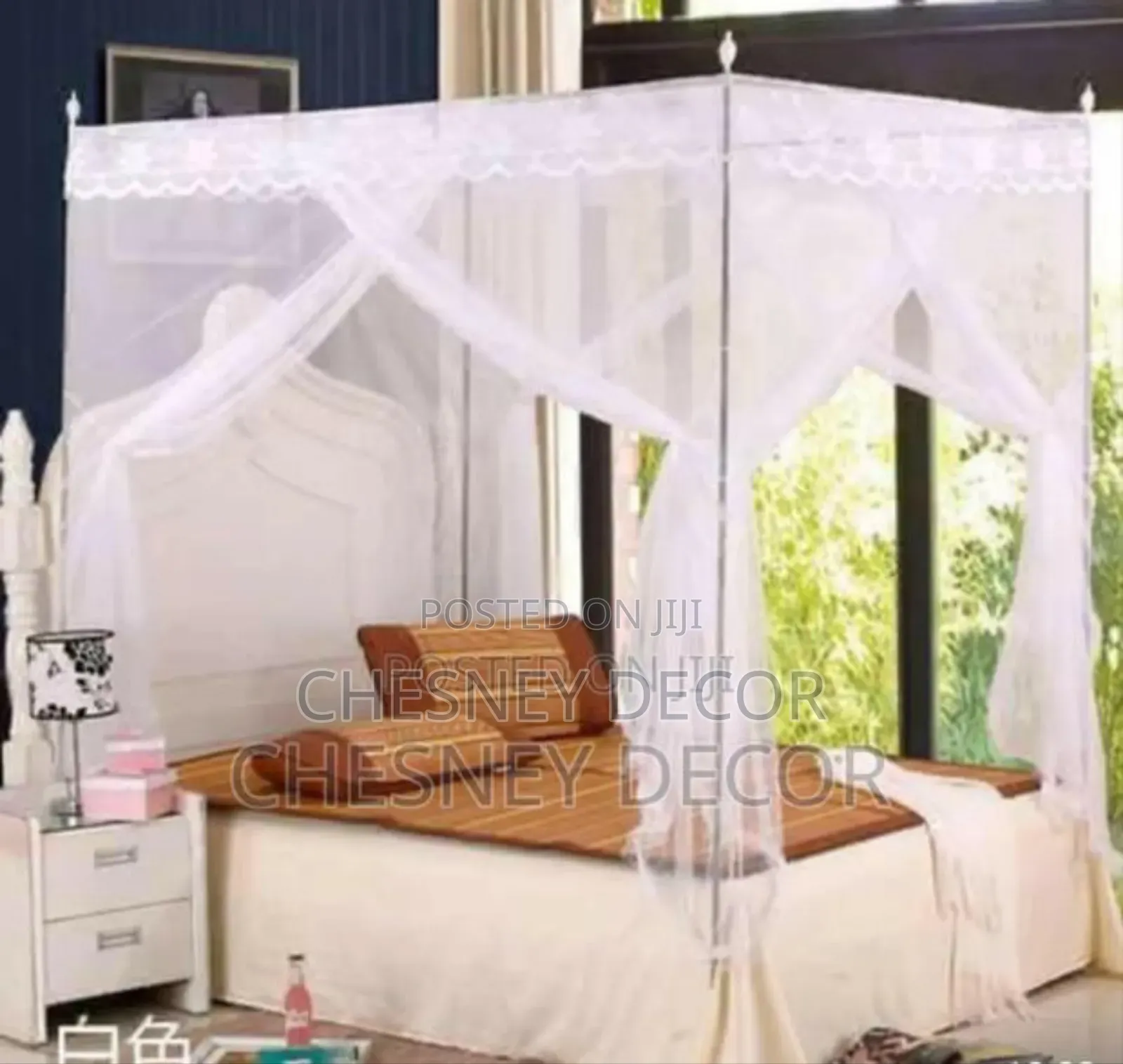 White Four Stand Mosquito Net