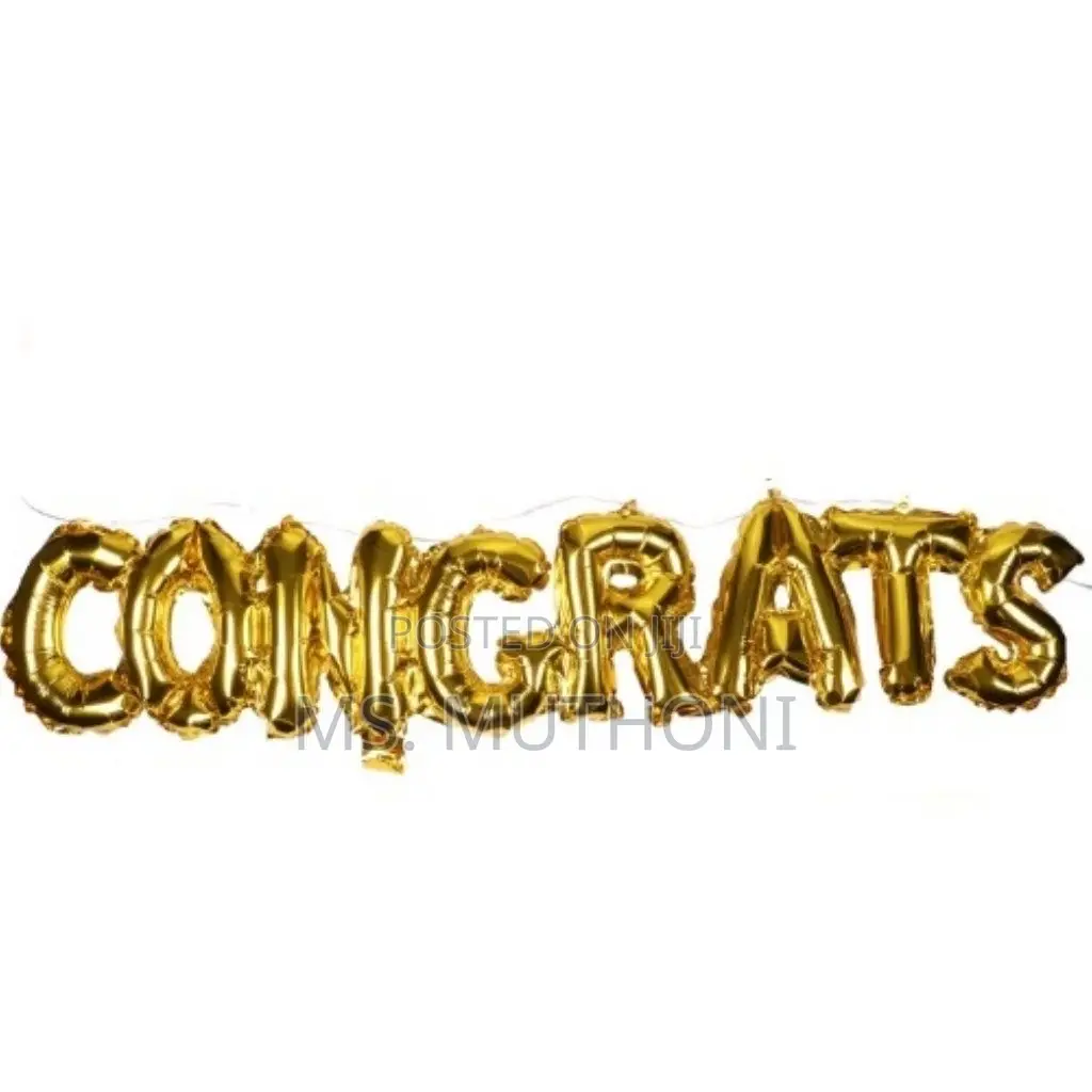 Gold Letter Congrats Banner