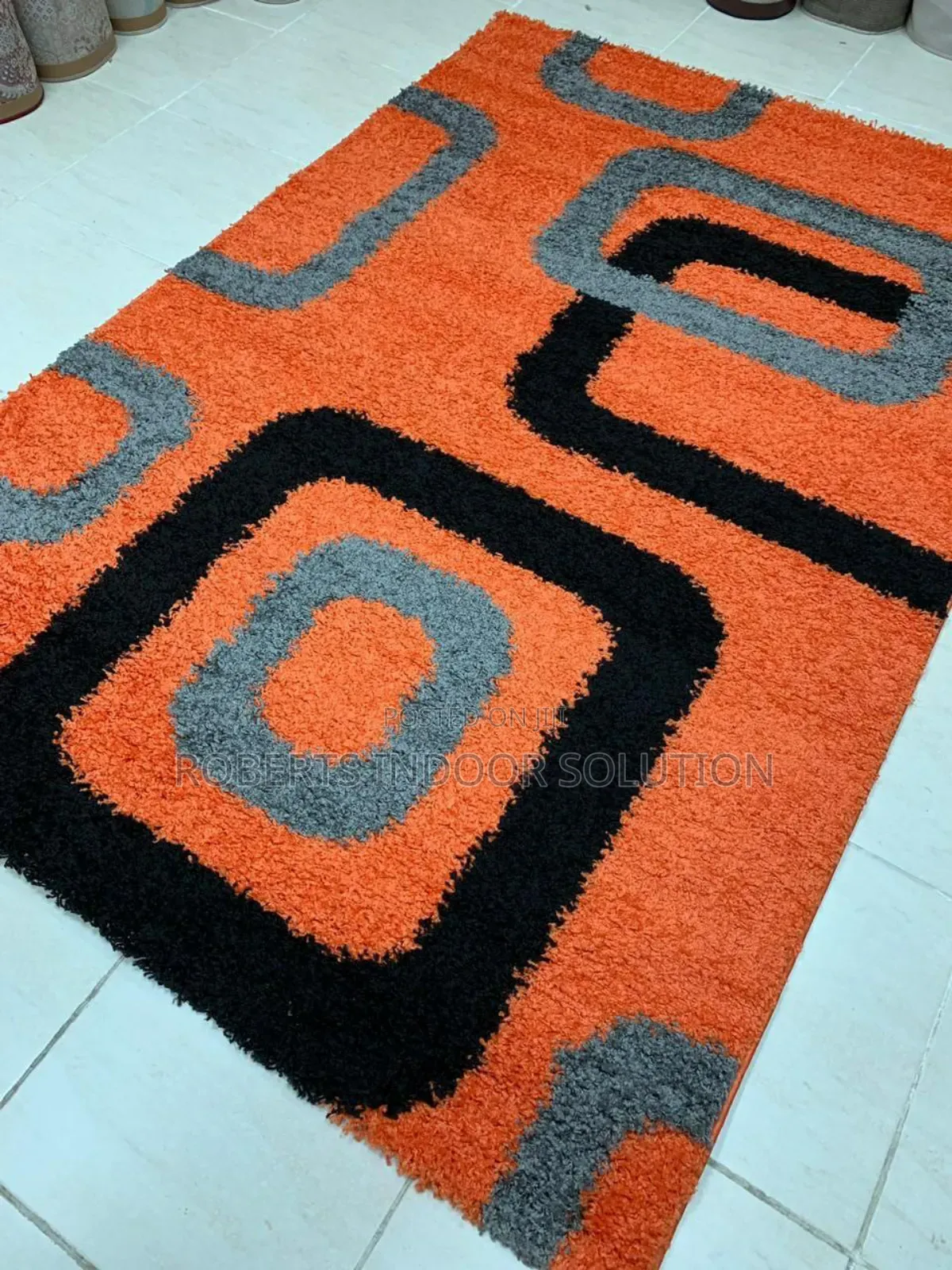 Orange and Grey Viva Elegant House Carpet