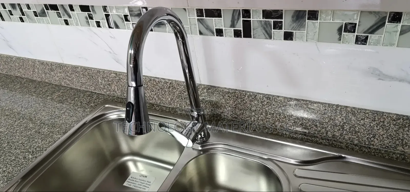 Single Handle Stainless Steel Pull-Down Faucet.