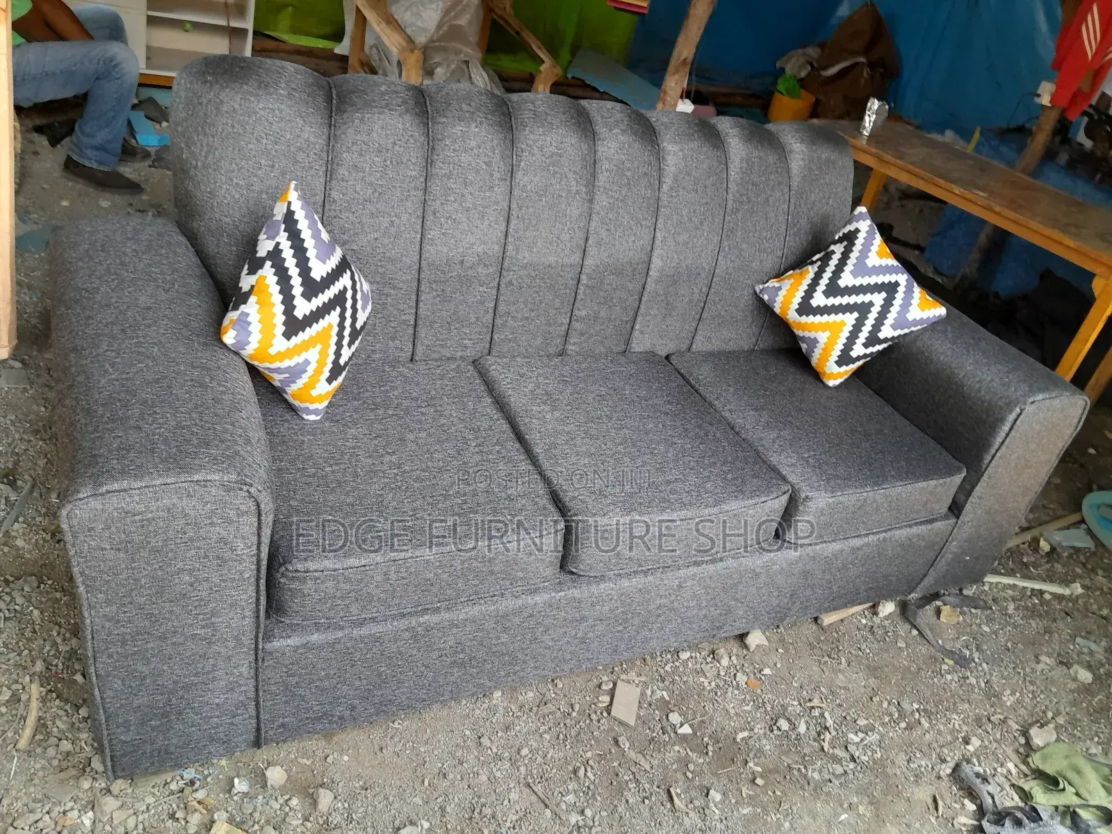 Grey Three Seater Sofa Set on Sale