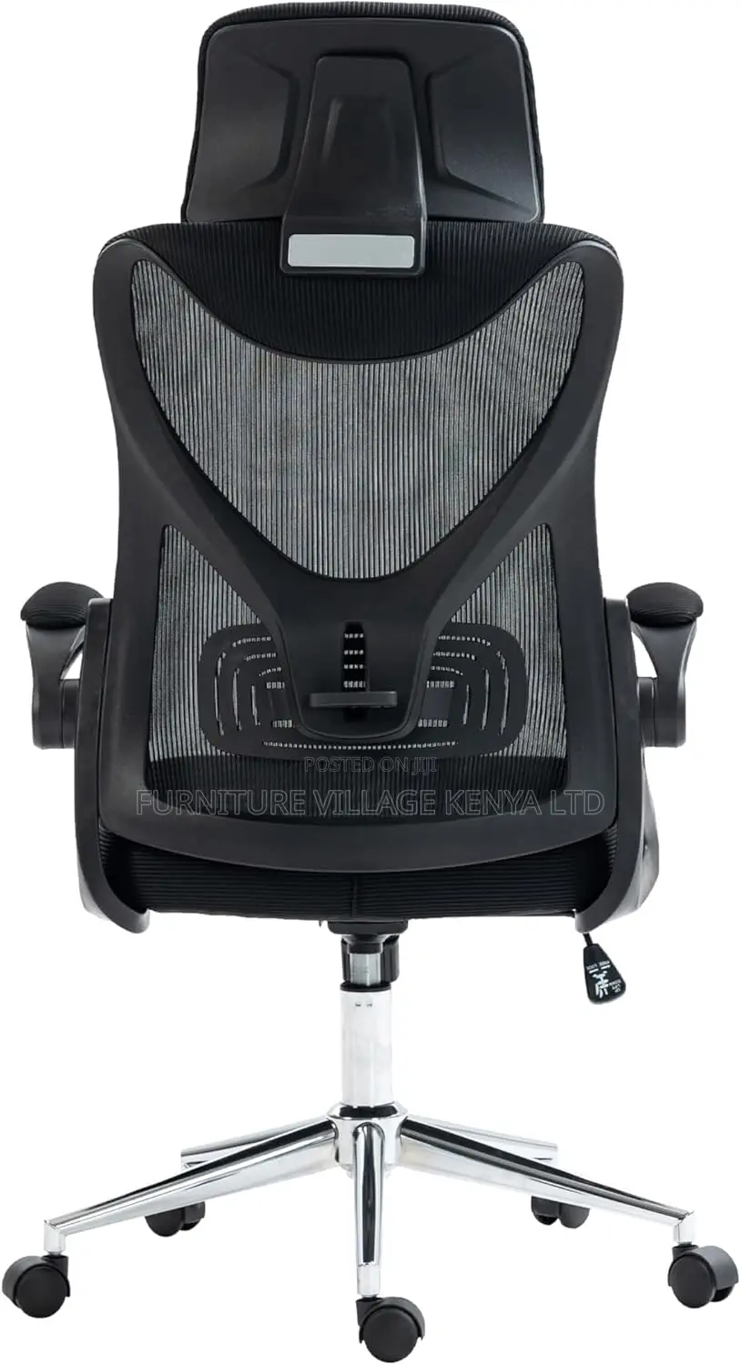Executive Seat, Durable Chrome Base Office Chair, Black