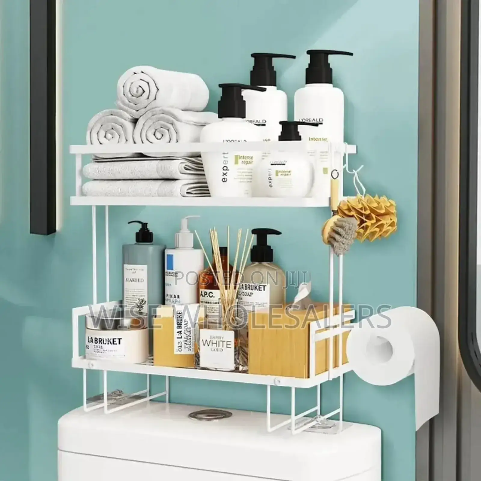 Double Layer Bathroom/ Toilet Racks With Tissue Holder° 