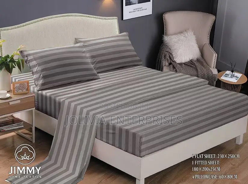 Fitted Bedsheets With 4 Pillowcases 6pcs