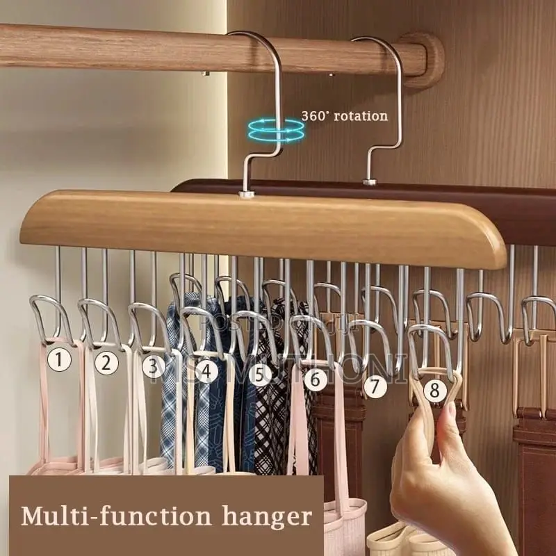 Set of 3 *Wooden Plank Multipurpose 8 Hook Hanger*