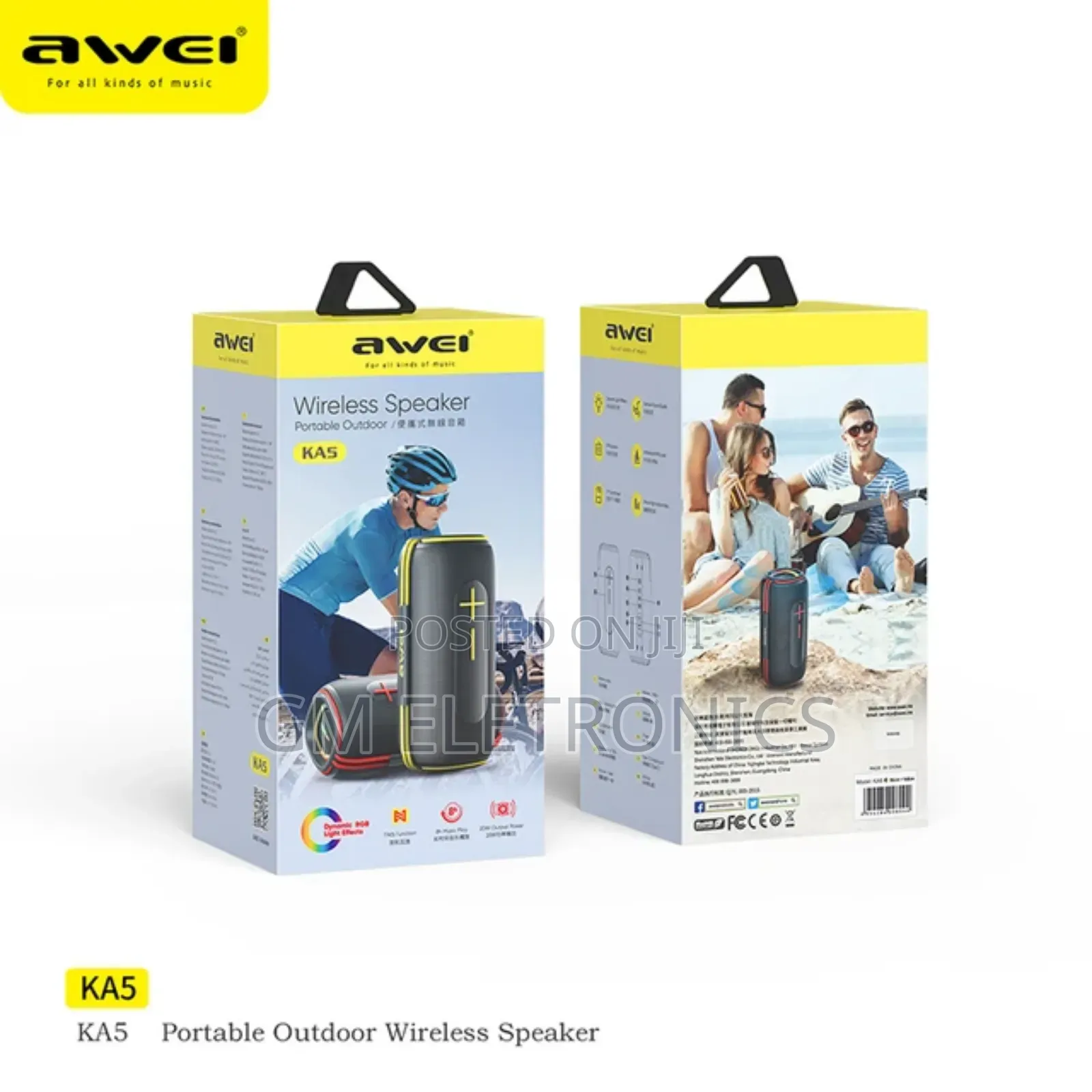 KA5 Portable Wireless Speaker.(Black Yellow)