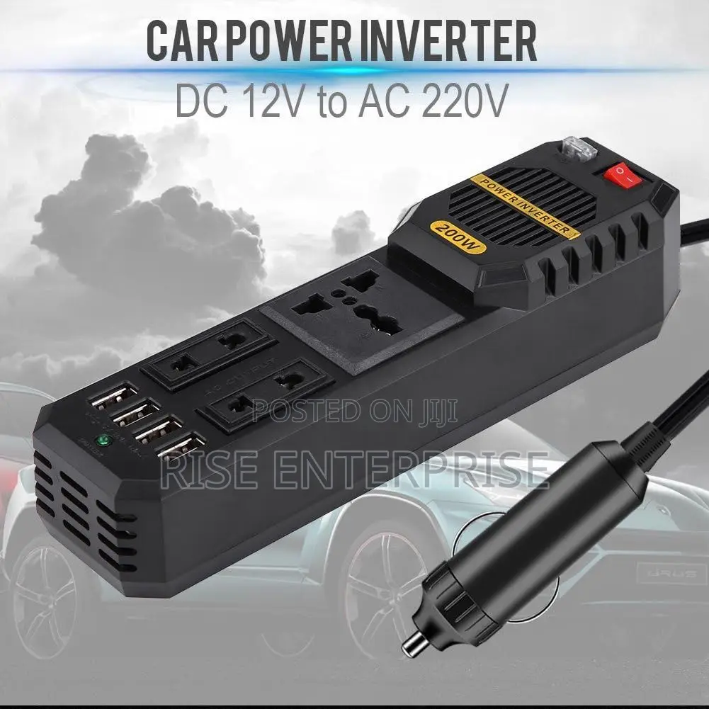 200W Power Car Inverter DC 12V to 220V Sockets Power Invertr