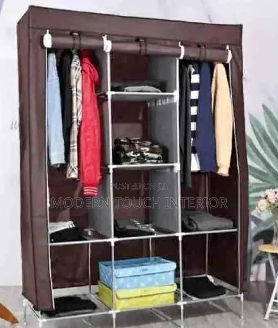 Brown Portable Wooden Wardrobes