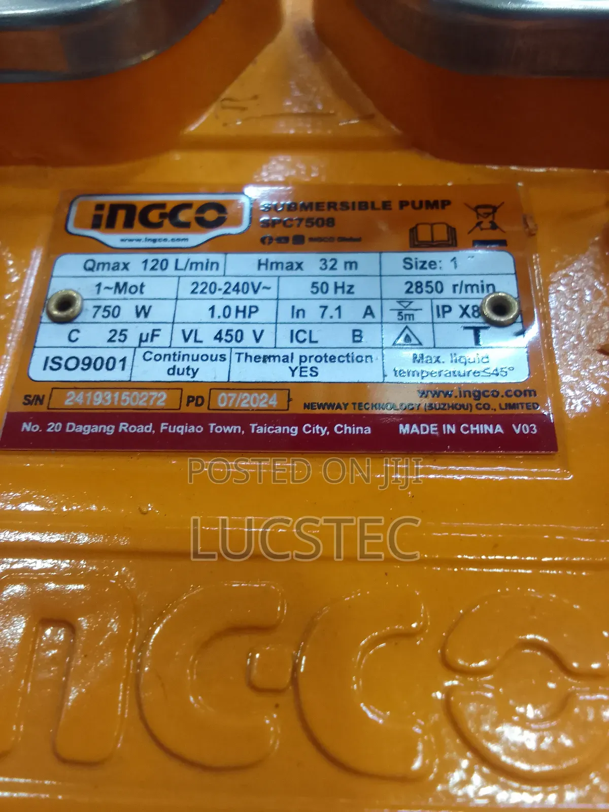 Ingco Spc7508 Submersible Pump 1.0hp