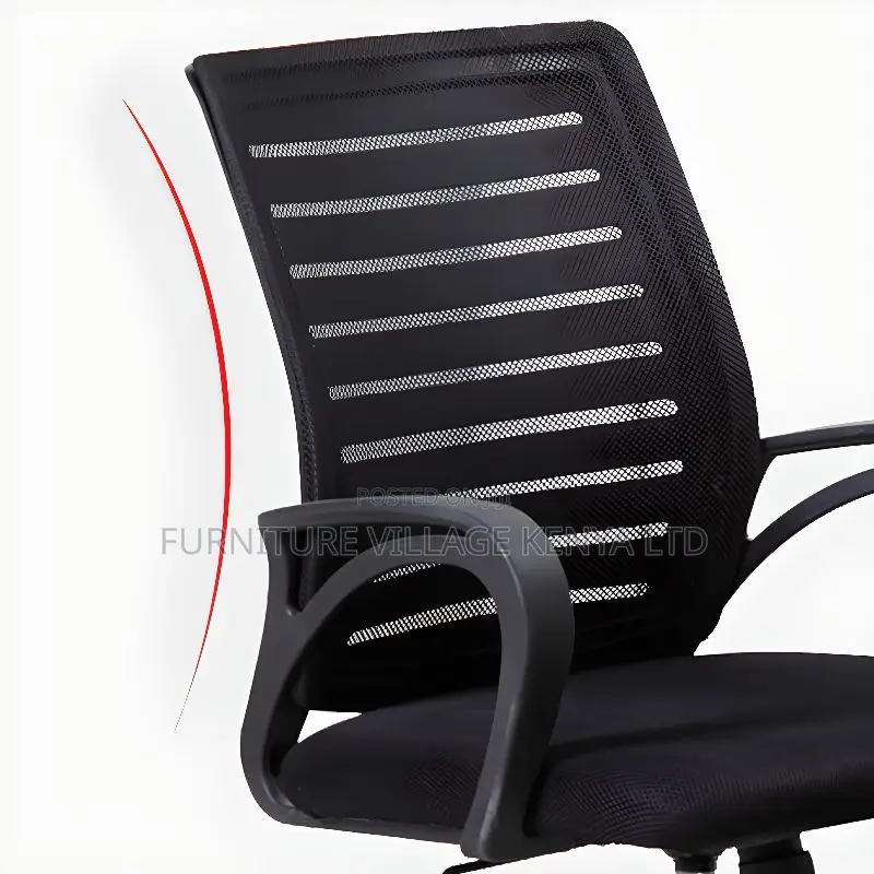 Mid-Back Home Office Swivel Mesh Desk Chair (In Black)