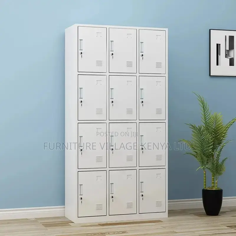 12-Locker Metallic Office Storage Cabinet