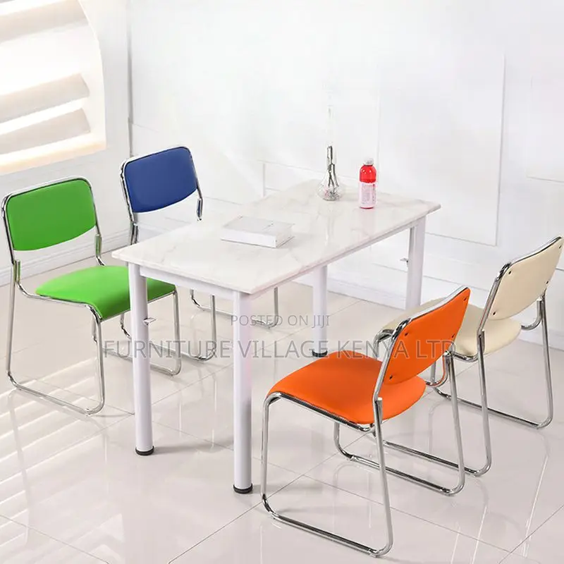 Chrome Office Guest Chair/ Leather Desk Seat