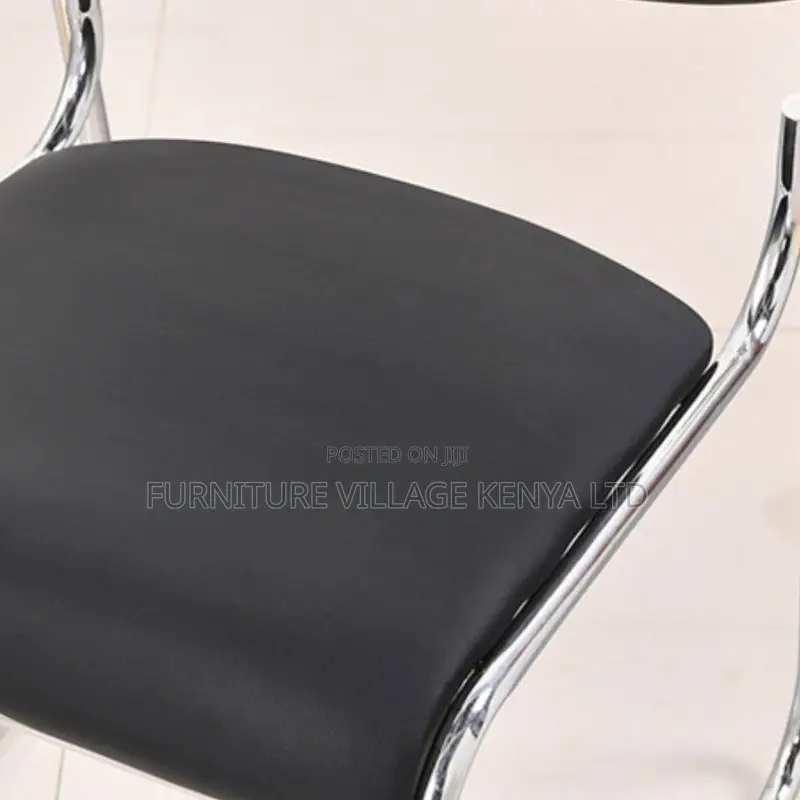 Chrome Office Guest Chair/ Leather Desk Seat