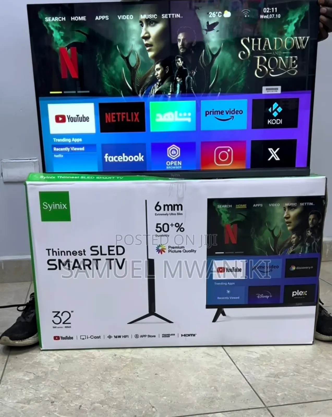 Syinix 32" Smart Slim Frameless Tv Netflix, Hulu, Youtube
