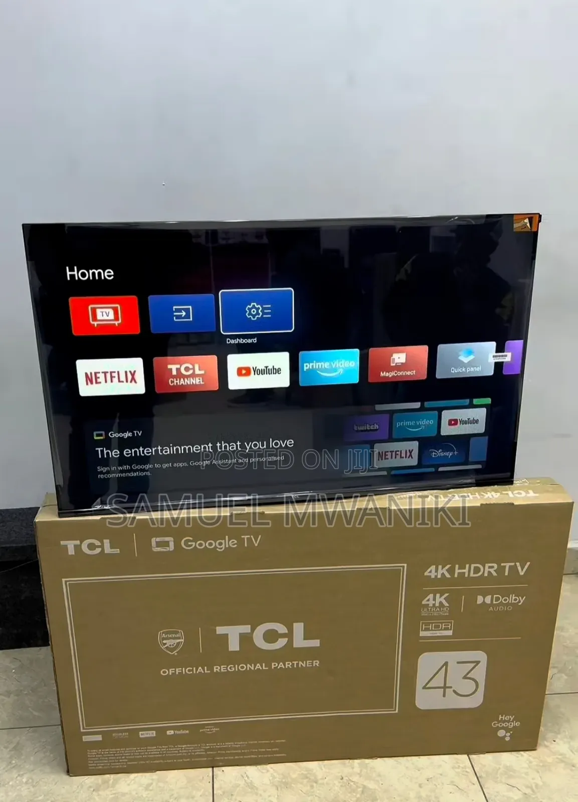 TCL 43" Uhd HDR Google Frameless TV 2 Years Warranty