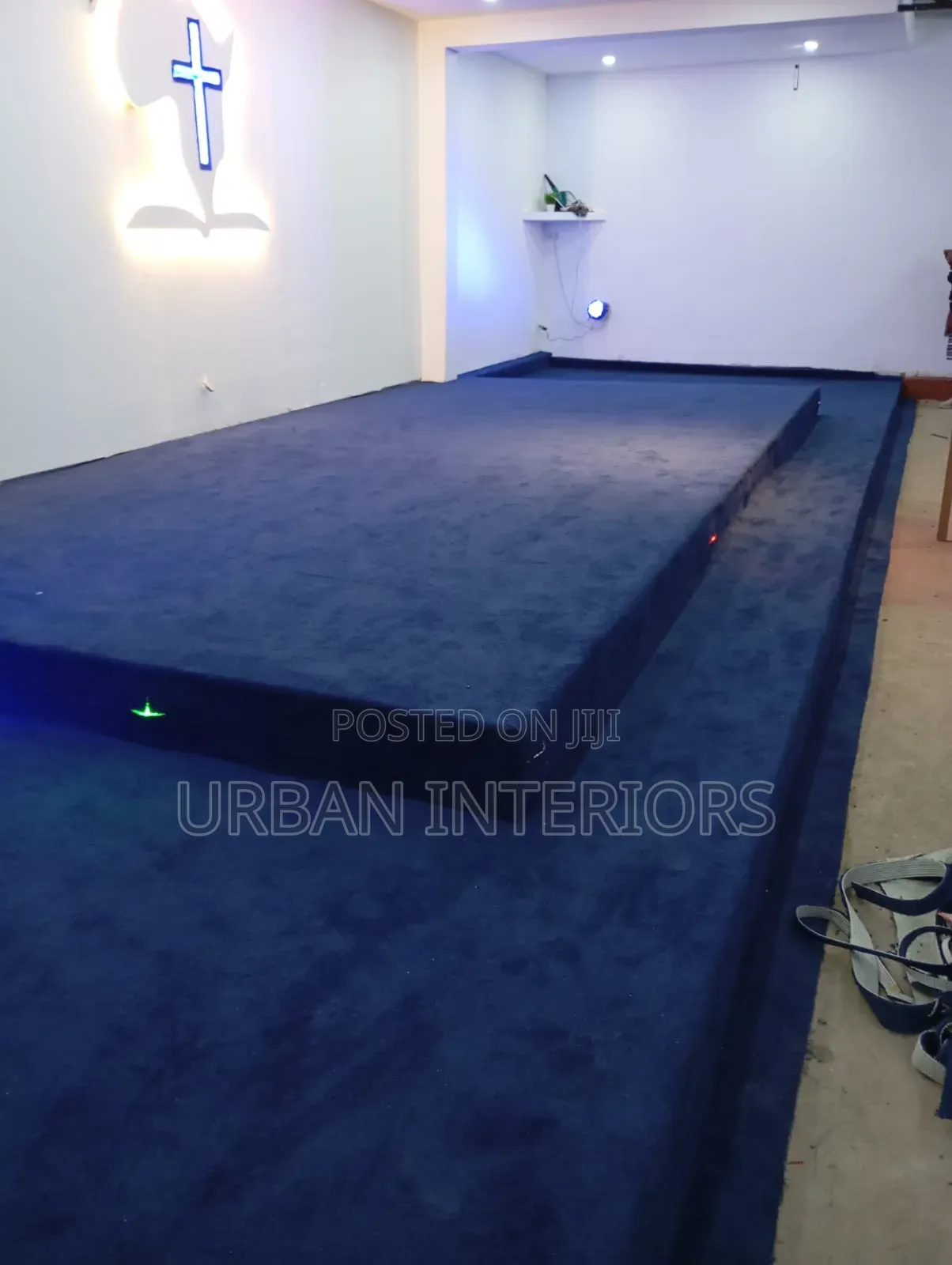 Navy Blue Church Carpet