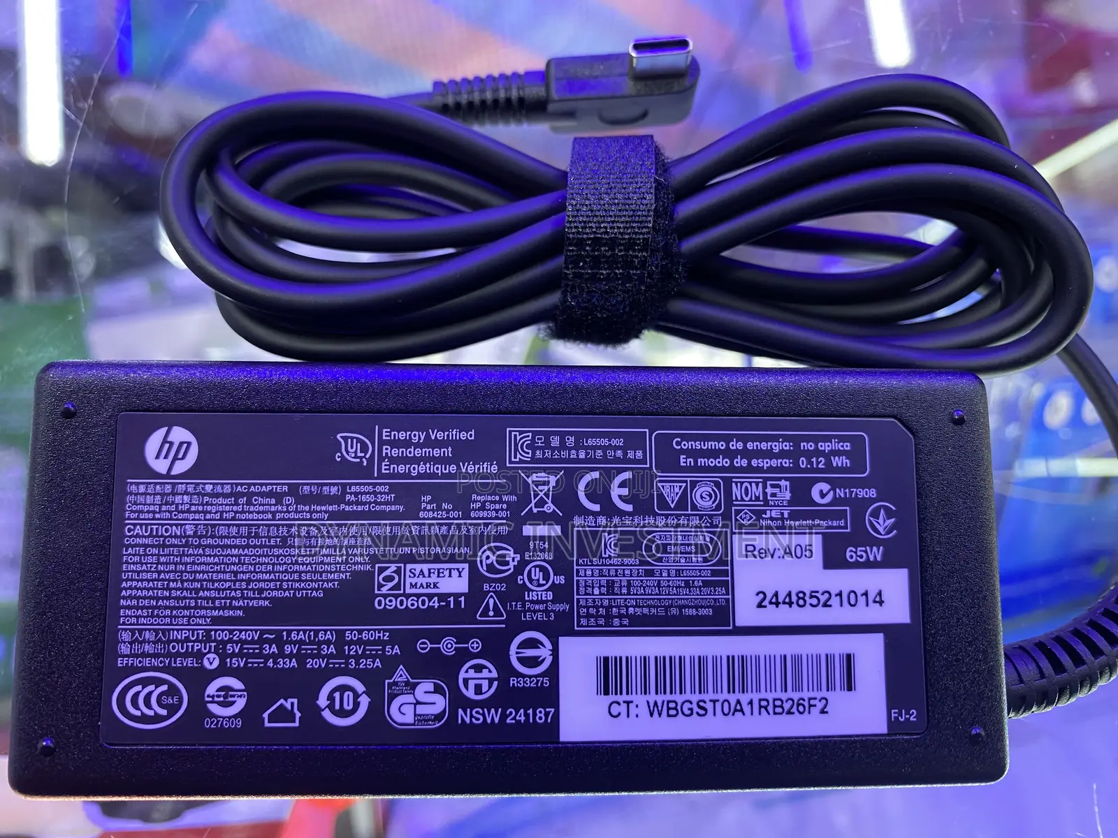 HP 65W USB C Laptop Replacement AC Adapter Charger