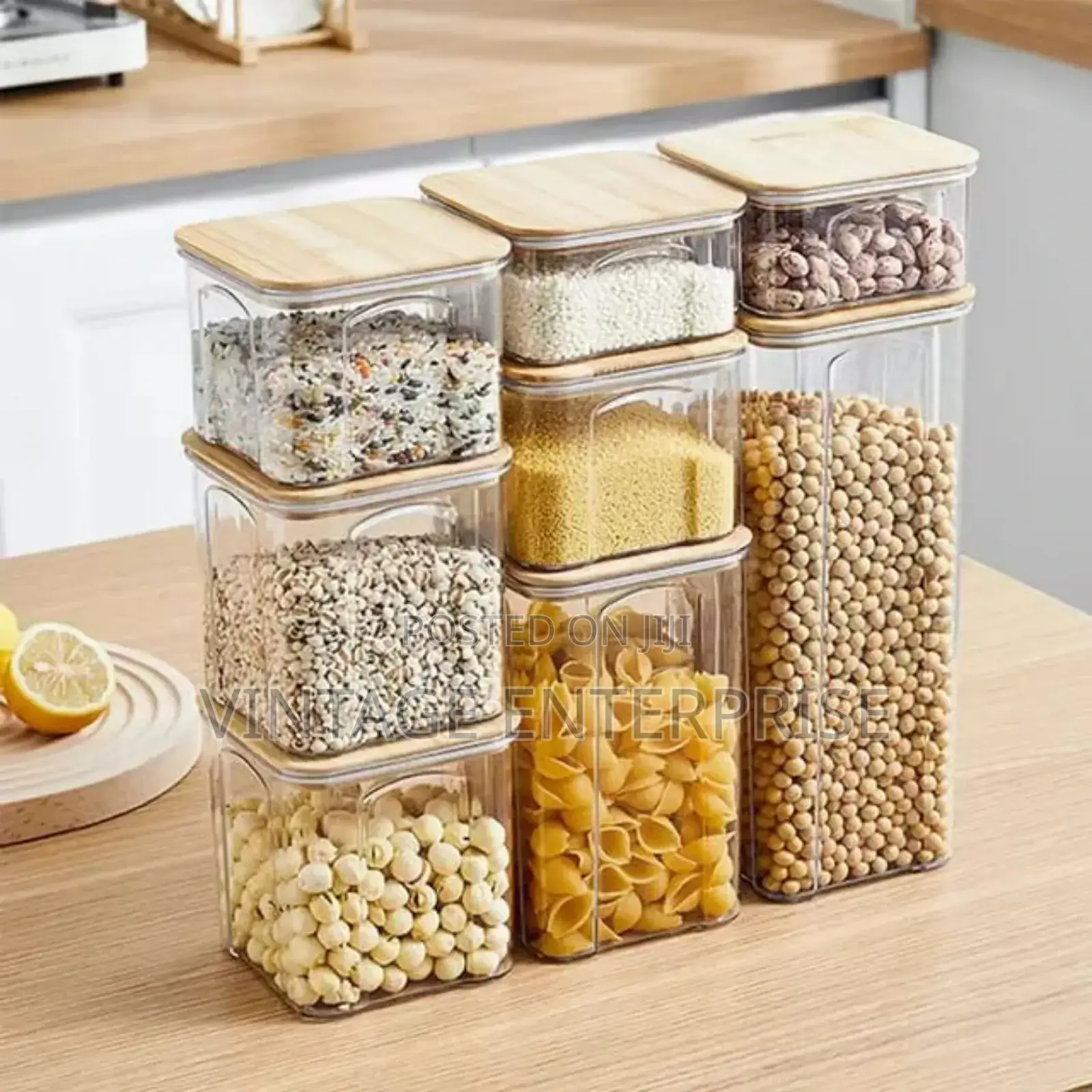 8pcs Airtight Storage Container With Bamboo Lid
