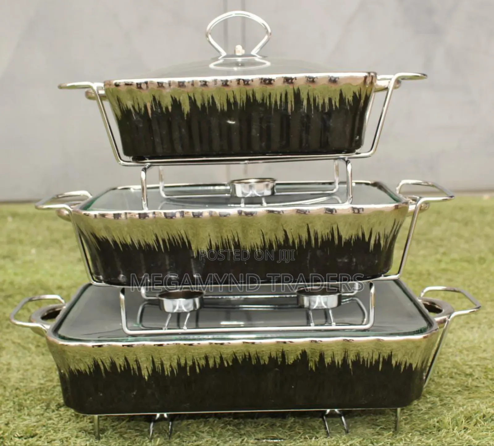 3pc Ceramic Chaffing Dishes/Porcelain Service Dish