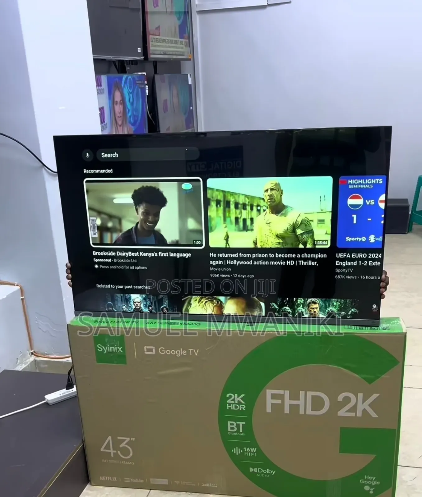 Syinix 43" Smart Google TV
FHD Display Netflix, Youtube