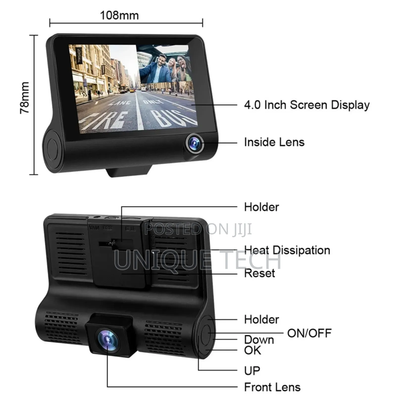 3-in-1 Dash Cam: Capture Every Moment on the Road