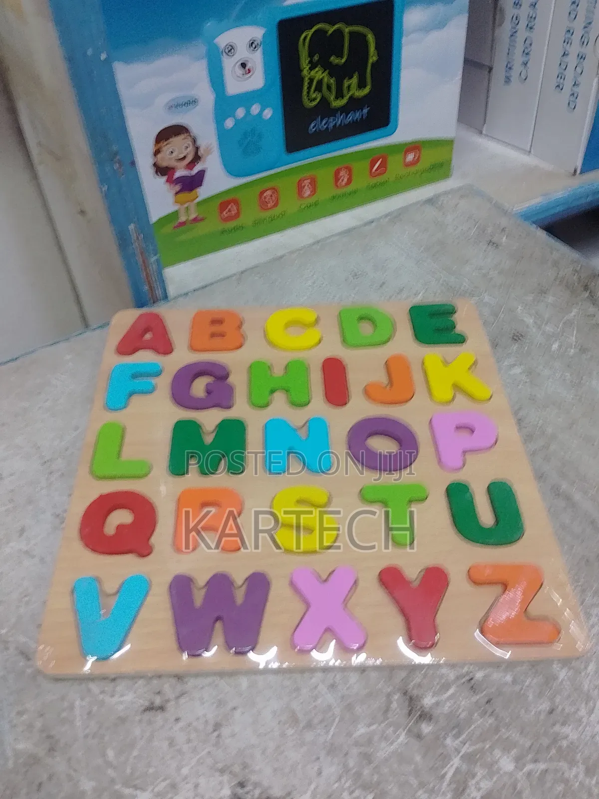 Wooden Alphabet Puzzle Board to Learn to Recognize Letters