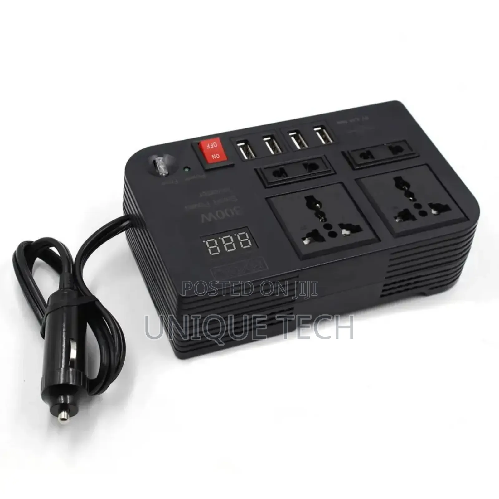 Car Power Inverter 300W | 4 USB Fast Chargers + 220V
