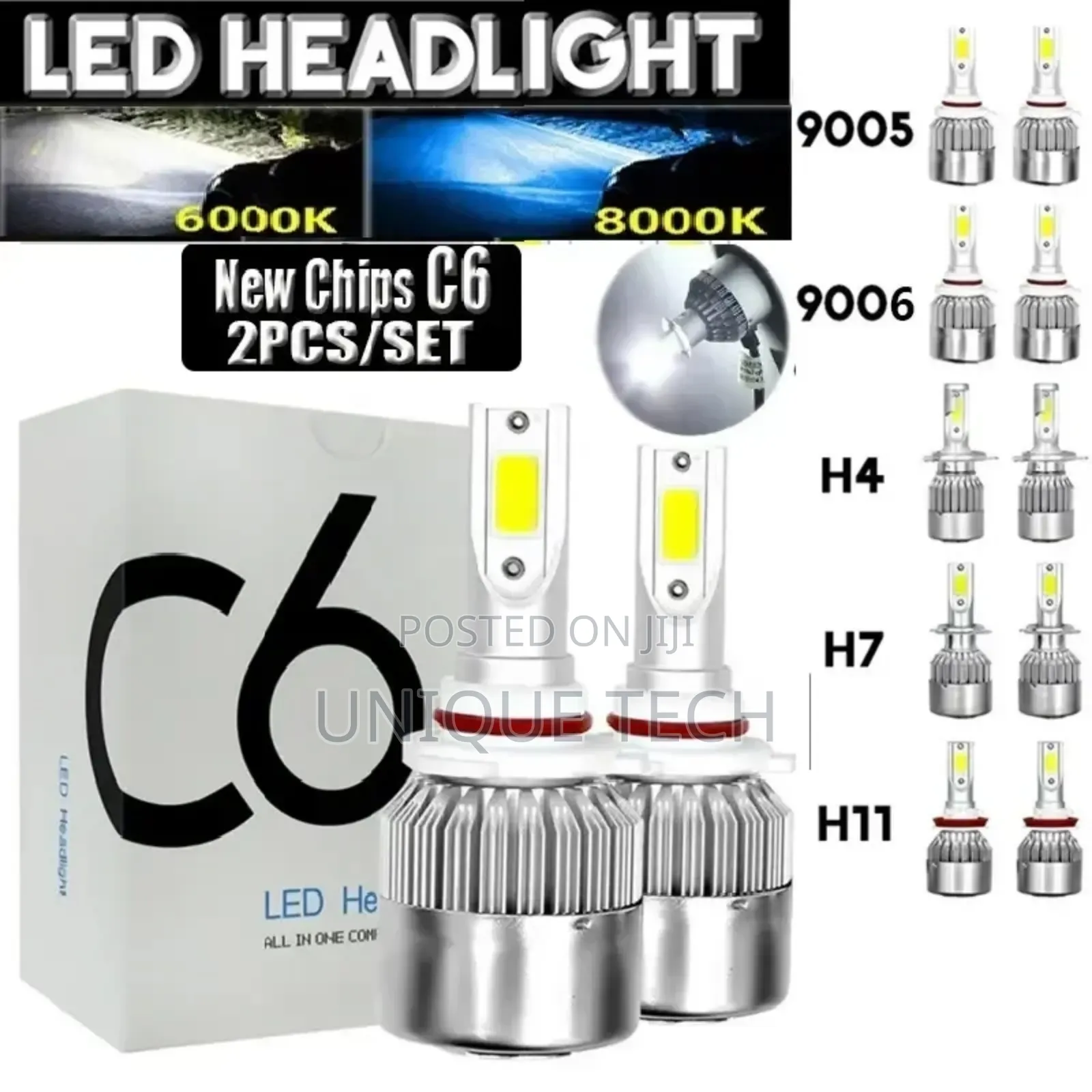 2pcs C6 Led Headlight Bulbs - H4/H11