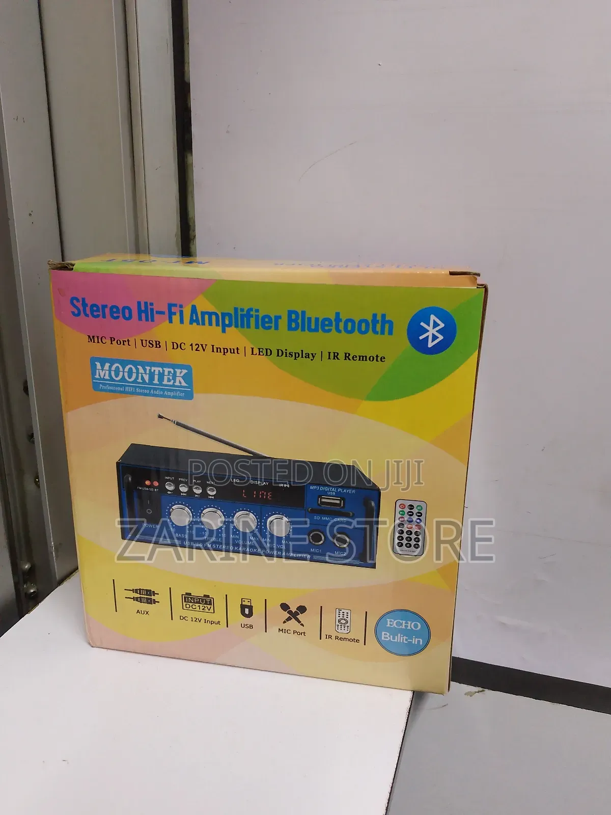 Stereo Hi-Fi Amplifier Bluetooth, AUX, USB, MIC Port, Remote