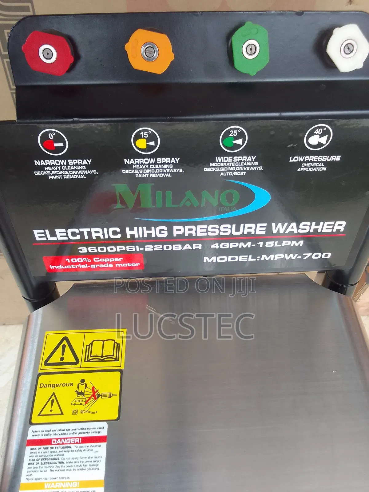 Milano MPW-700 Electric High Pressure Washer 220bar