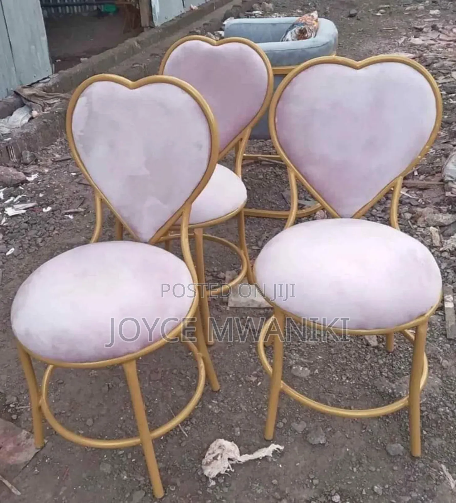 Manicure Love Seats, Baby Pink and Gold 