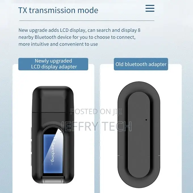 BT 5.0 Transmitter Receiver Tv and Radio- Black