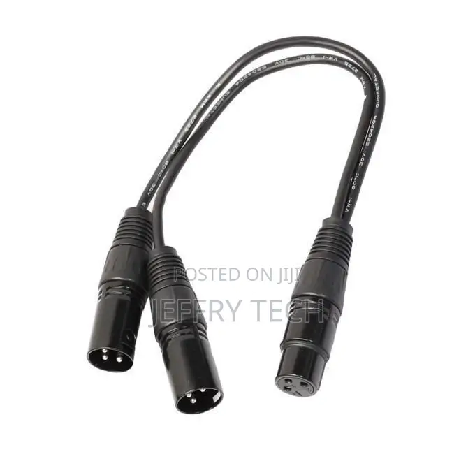 3 Pin XLR Audio Cable Female to 2 Male Y Splitter Adapter 1f