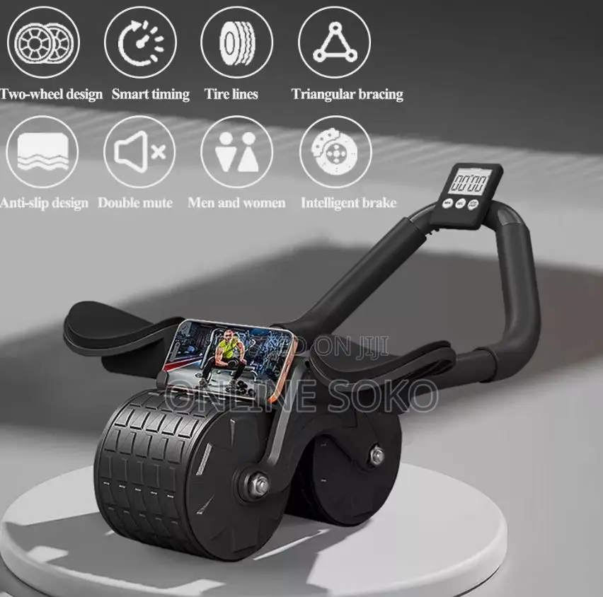 Automatic Rebound 2 in 1 ABS Wheel Workout Gym Sports Equip