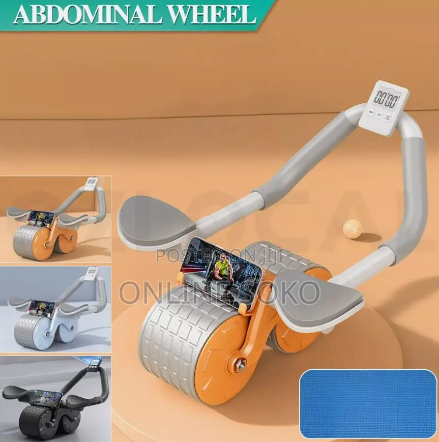 Automatic Rebound 2 in 1 ABS Wheel Workout Gym Sports Equip