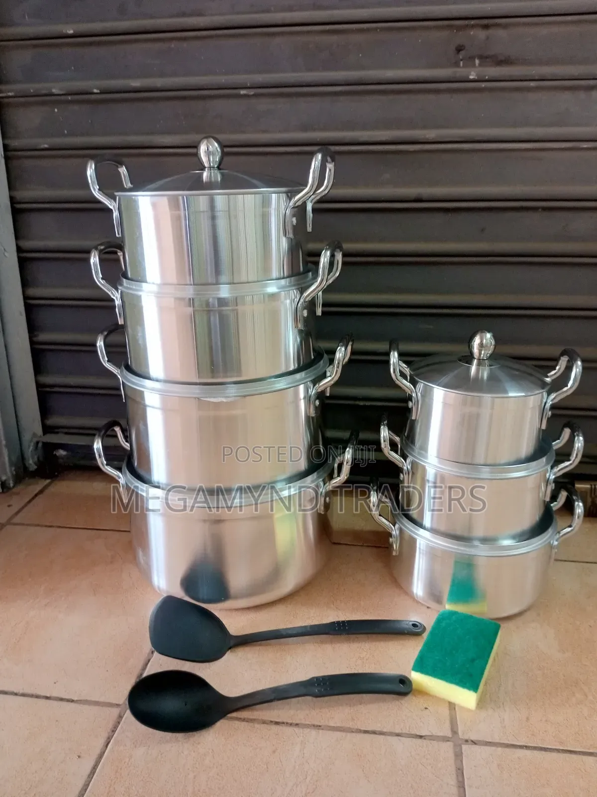 7pc Aluminium Sufuria With Handle and Lid
