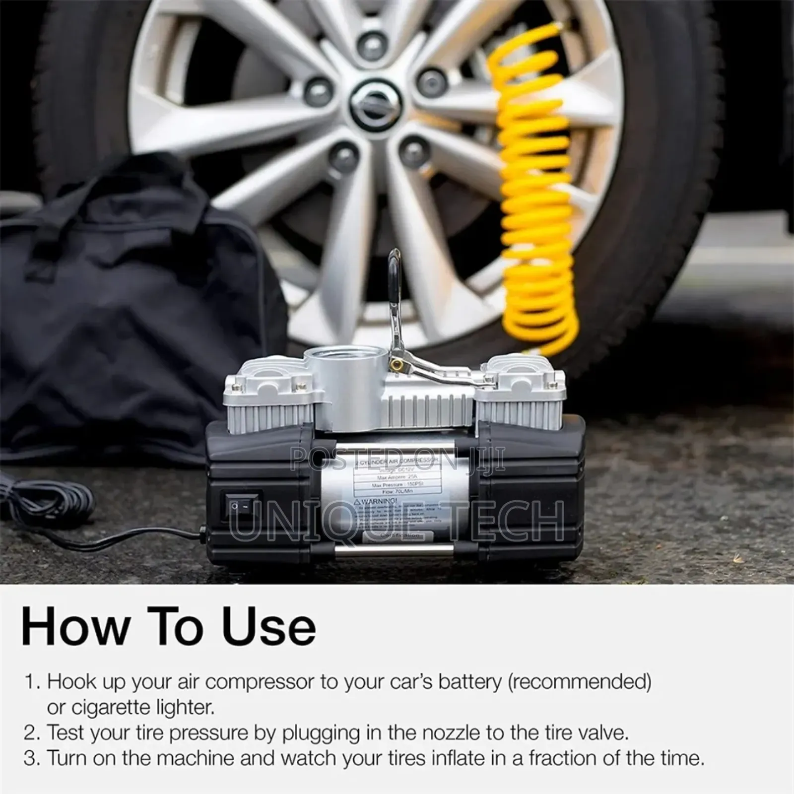 Quickfill Dual Cylinder Car Tire Pump
