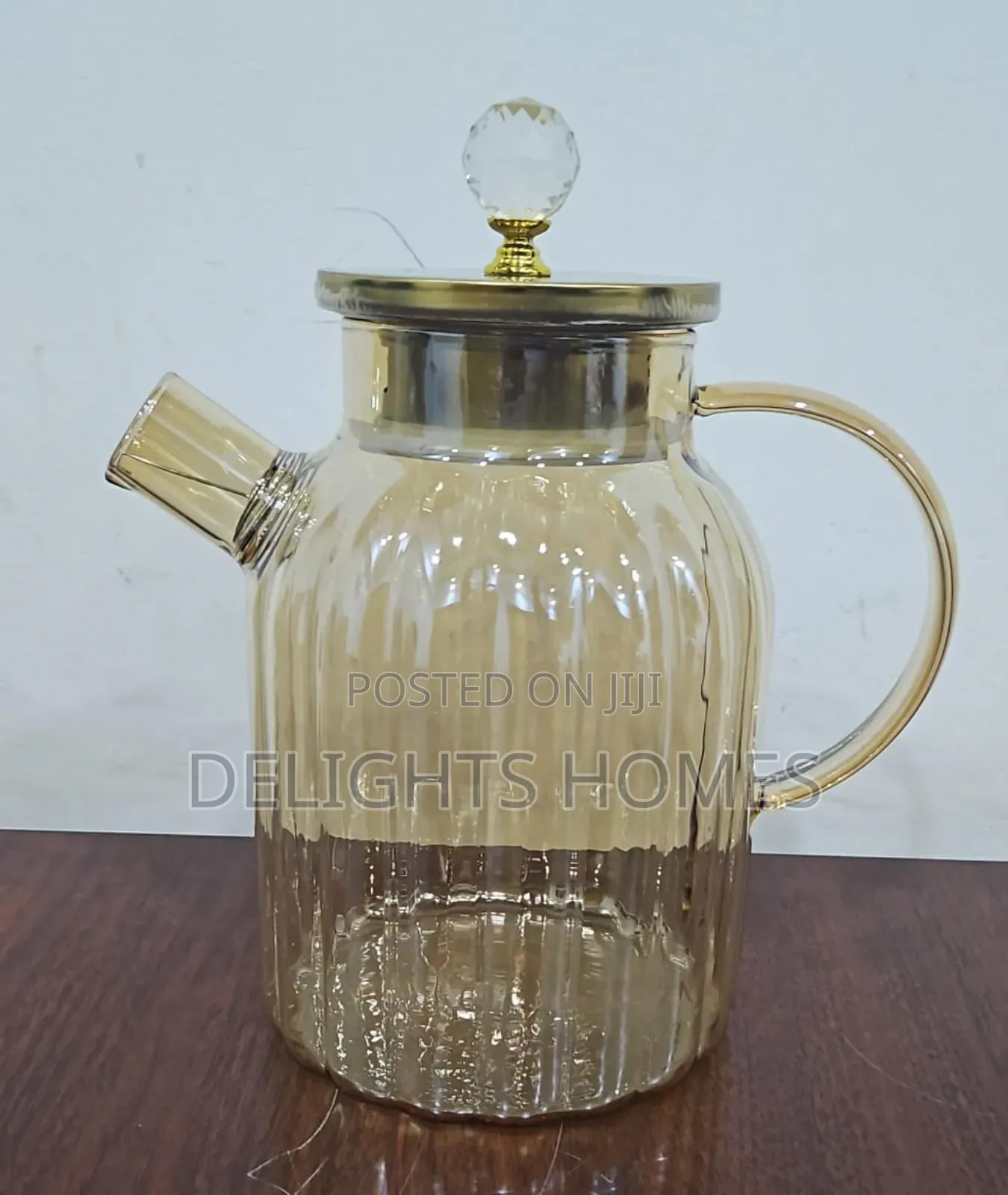 Chapin 1800ml Golden Glass Pitcher Tea Pot. _Pa