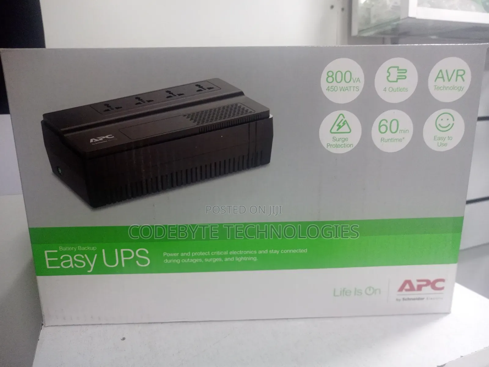 Bv800i-Msx^APC Easy UPS Bv 800va, Avr, Universal Outlet, 230
